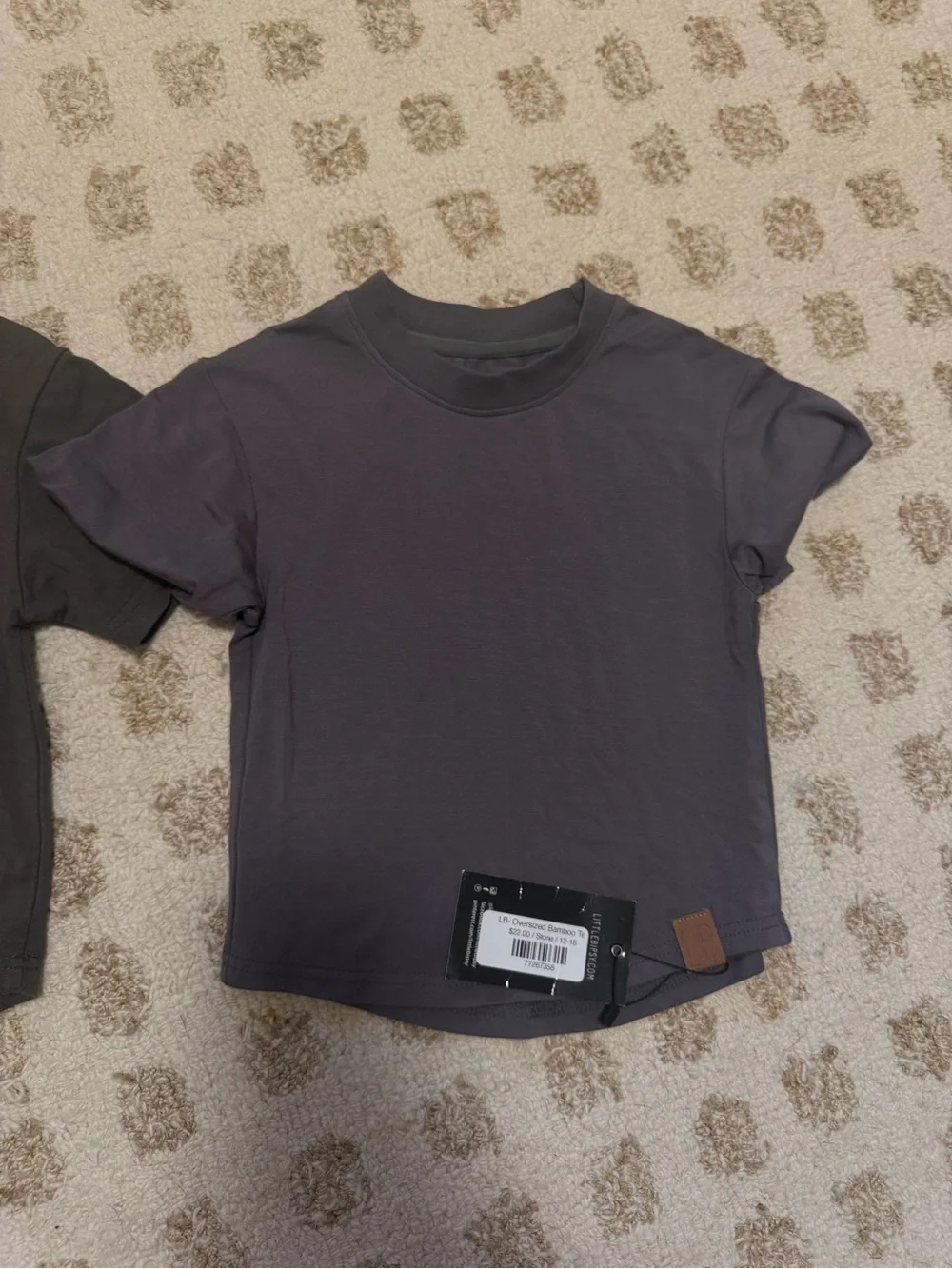 Little Bipsy Short Sleeve Tee Set in Charcoal Stone and Dark Green